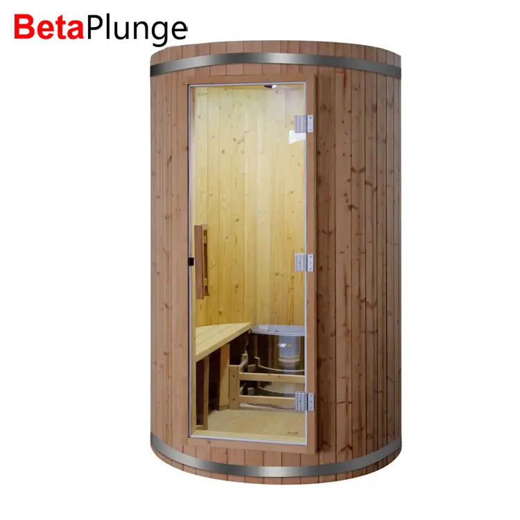 Carbonization Spruce Barrel Sauna Outside Room